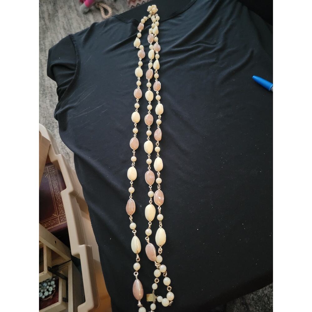 VTG West Germany Bead 3 Strand Choker Necklace